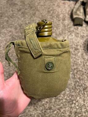 Vintage 1991 Soviet Russian Military Canteen with Khaki Canvas Cover